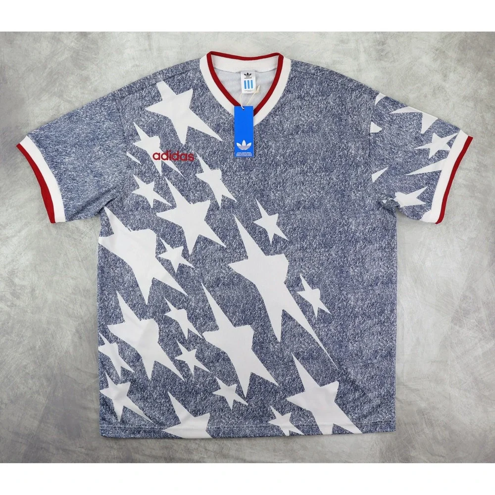 NWT Adidas USA 94 Denim Bringback Jersey Mens XL Soccer World Cup Star KB2726